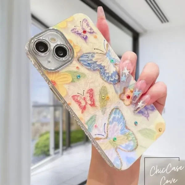 Amazing glitter butterfly phone case