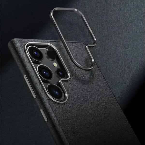 Original eather Magsaf Case Metal Ring Metal battan S24Ultra Cover.
