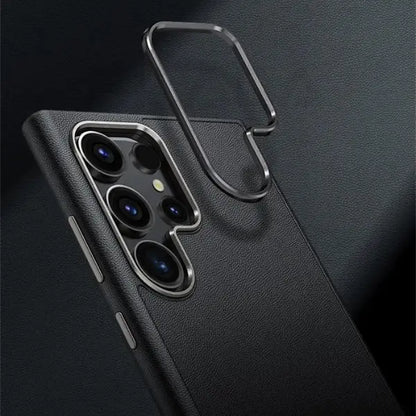 Original eather Magsaf Case Metal Ring Metal battan S24Ultra Cover.