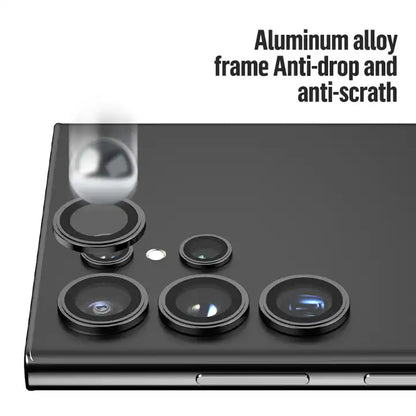 Blueo Camera Lense Protector 9H Aluminium Ring for Samsung S24 Ultra Black