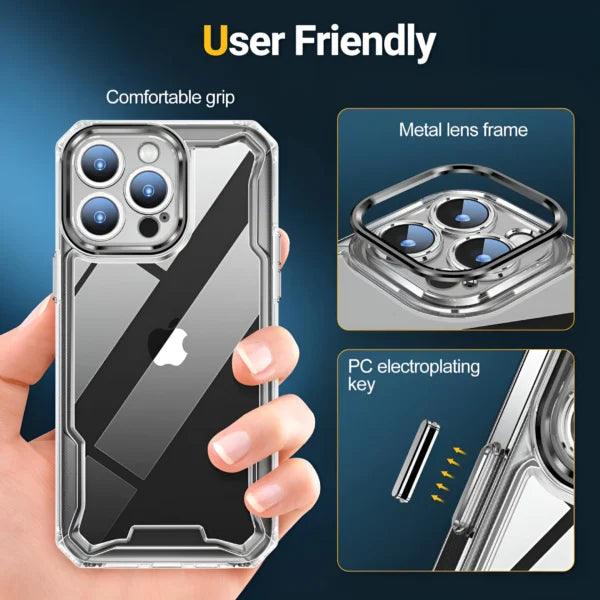 Camera Protection, Hard Crystal Clear Back, Shockproof Case Cover(TPU+Acrylic)
