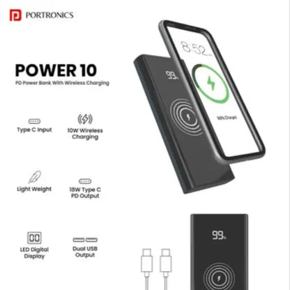 Power 10 Power Bank with wireless Charging