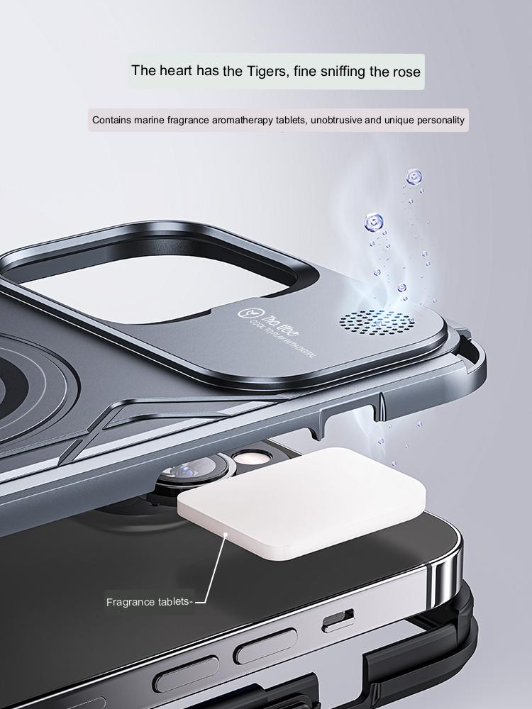 TheTree Aromatherapy iPhone 15 Pro Max Case: MagSafe Magnetic Aluminum Alloy, Anti-Fall, Heat Dissipation, High-End Apple 15 Pro Shell – All-Inclusive, Anti-Scratch Protection
