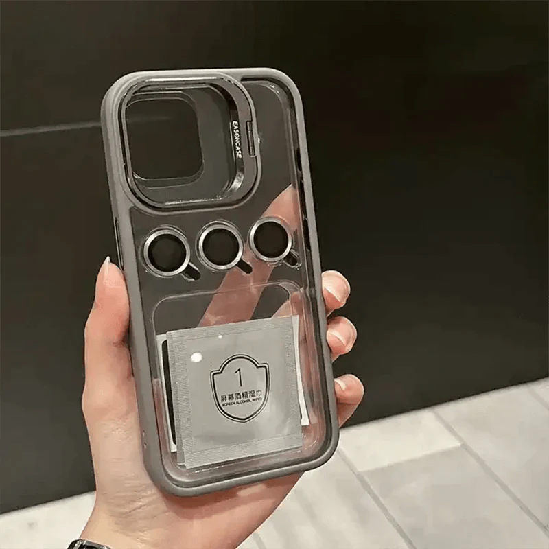 Multitasking Magic: U1 iPhone Stand Case with Built-in Kickstand, Camera Guard Crystal Clarity