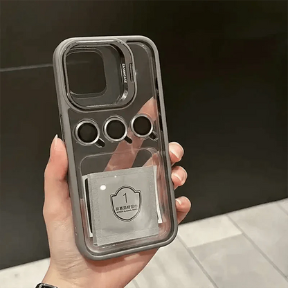 Multitasking Magic: U1 iPhone Stand Case with Built-in Kickstand, Camera Guard Crystal Clarity
