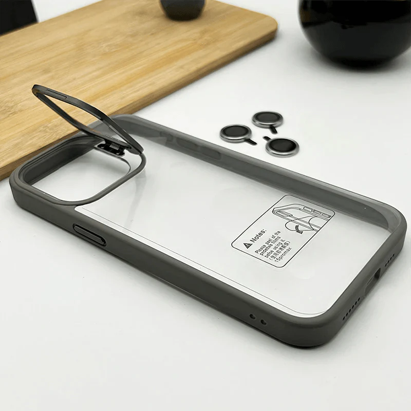 Multitasking Magic: U1 iPhone Stand Case with Built-in Kickstand, Camera Guard Crystal Clarity