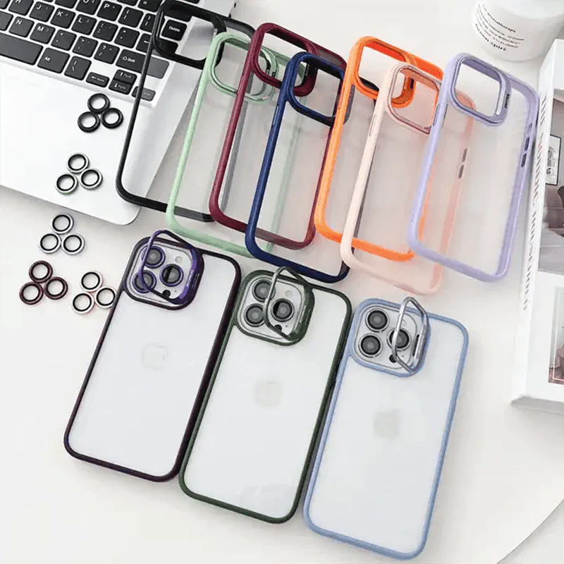 Multitasking Magic: U1 iPhone Stand Case with Built-in Kickstand, Camera Guard Crystal Clarity