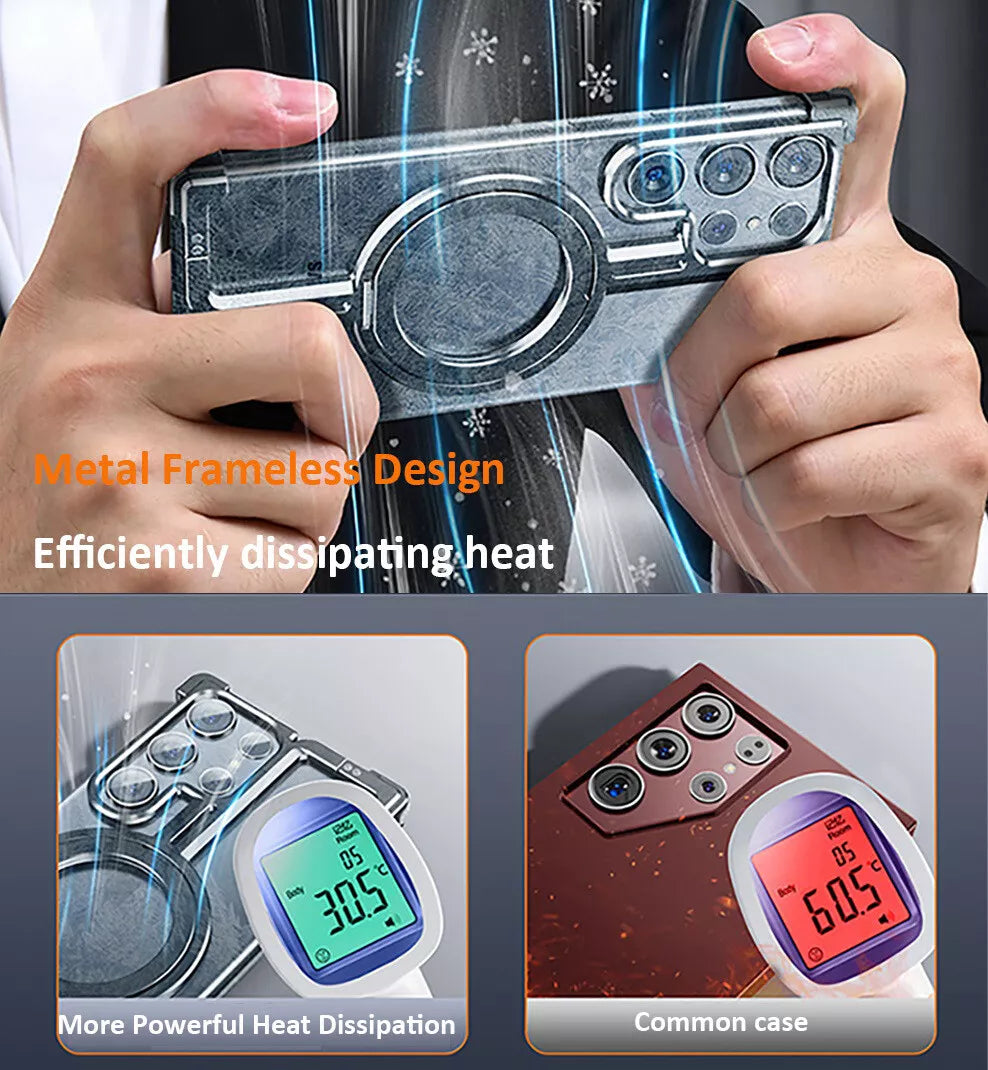 Natural Titanium Frameless Case For Samsung Phone.