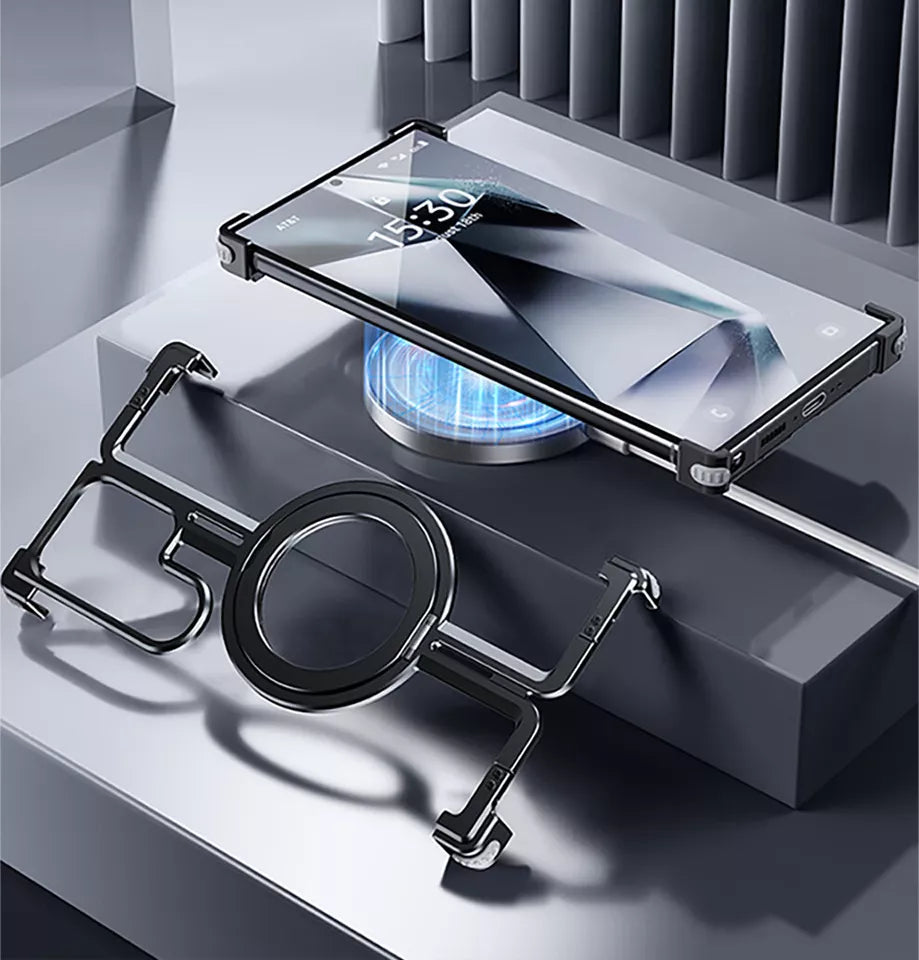 Natural Titanium Frameless Case For Samsung Phone.